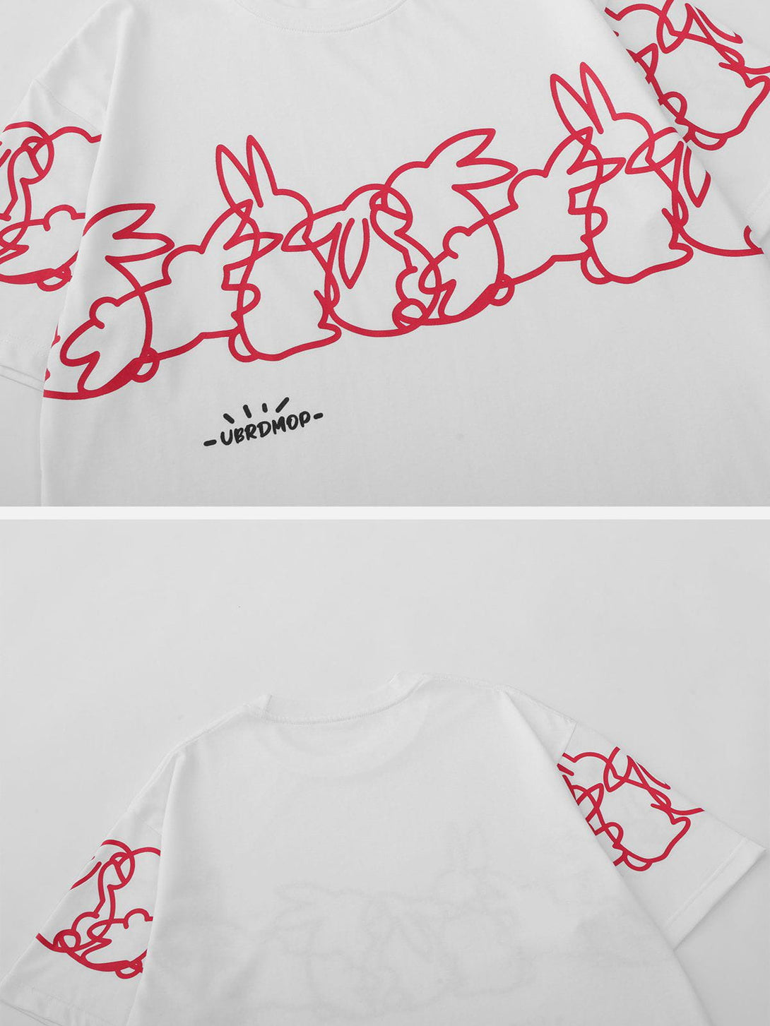 Majesda® - Line Rabbit Print Tee- Outfit Ideas - Streetwear Fashion - majesda.com