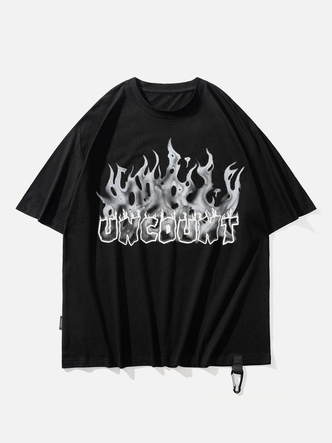 Majesda® - 3D Flame Letter Print Hole Tee- Outfit Ideas - Streetwear Fashion - majesda.com