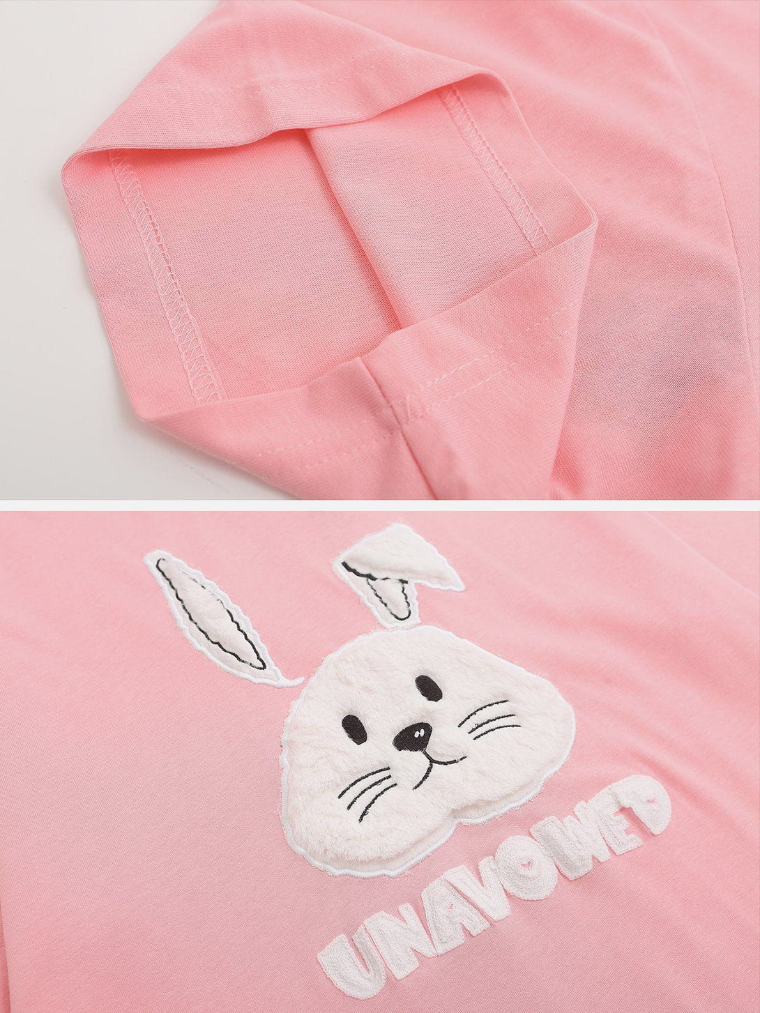 Majesda® - 3D Rabbit Embroidery Tee- Outfit Ideas - Streetwear Fashion - majesda.com