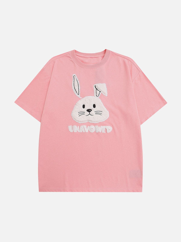 Majesda® - 3D Rabbit Embroidery Tee- Outfit Ideas - Streetwear Fashion - majesda.com