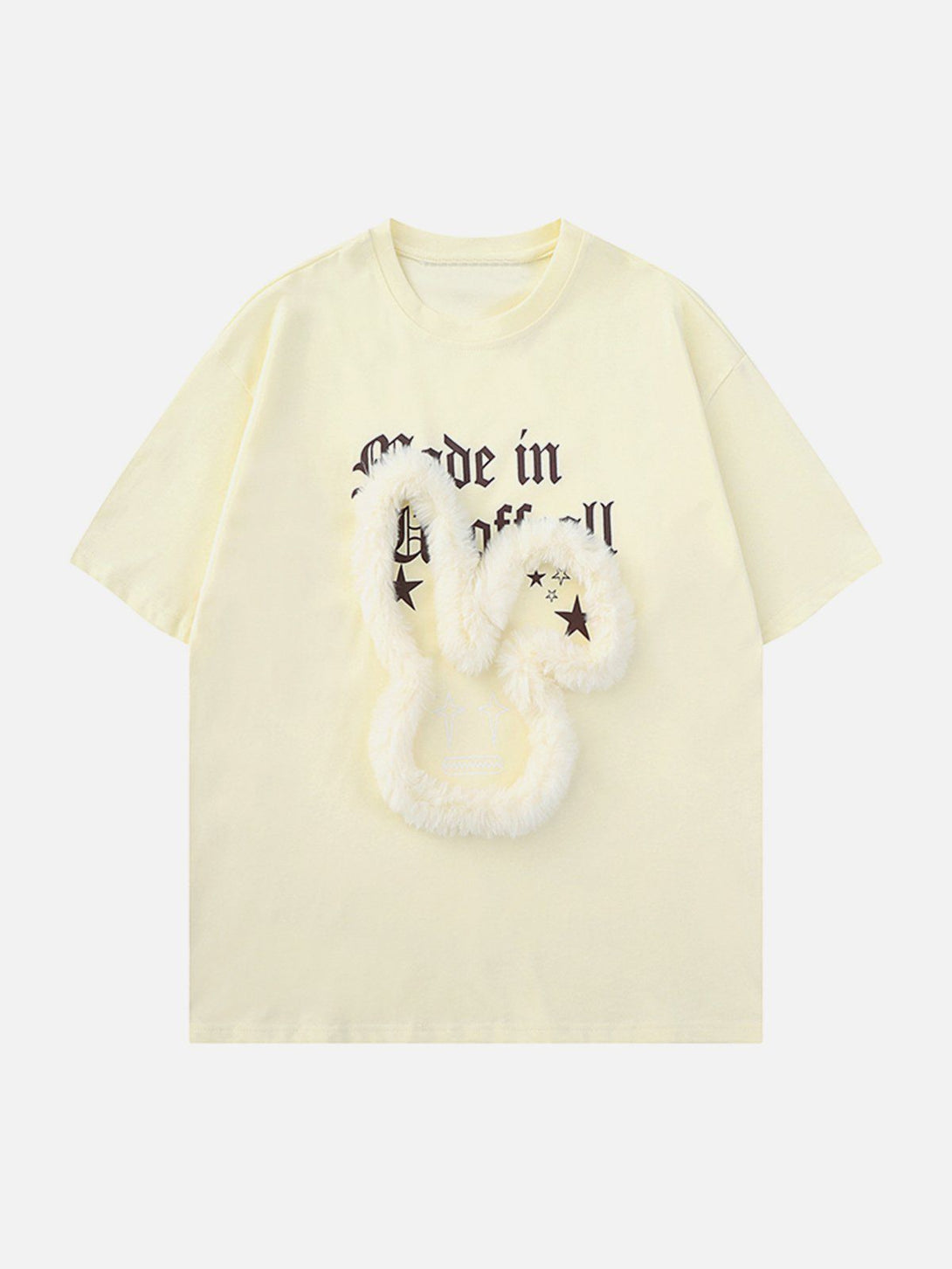 Majesda® - 3D Rabbit Lettered Print Tee- Outfit Ideas - Streetwear Fashion - majesda.com