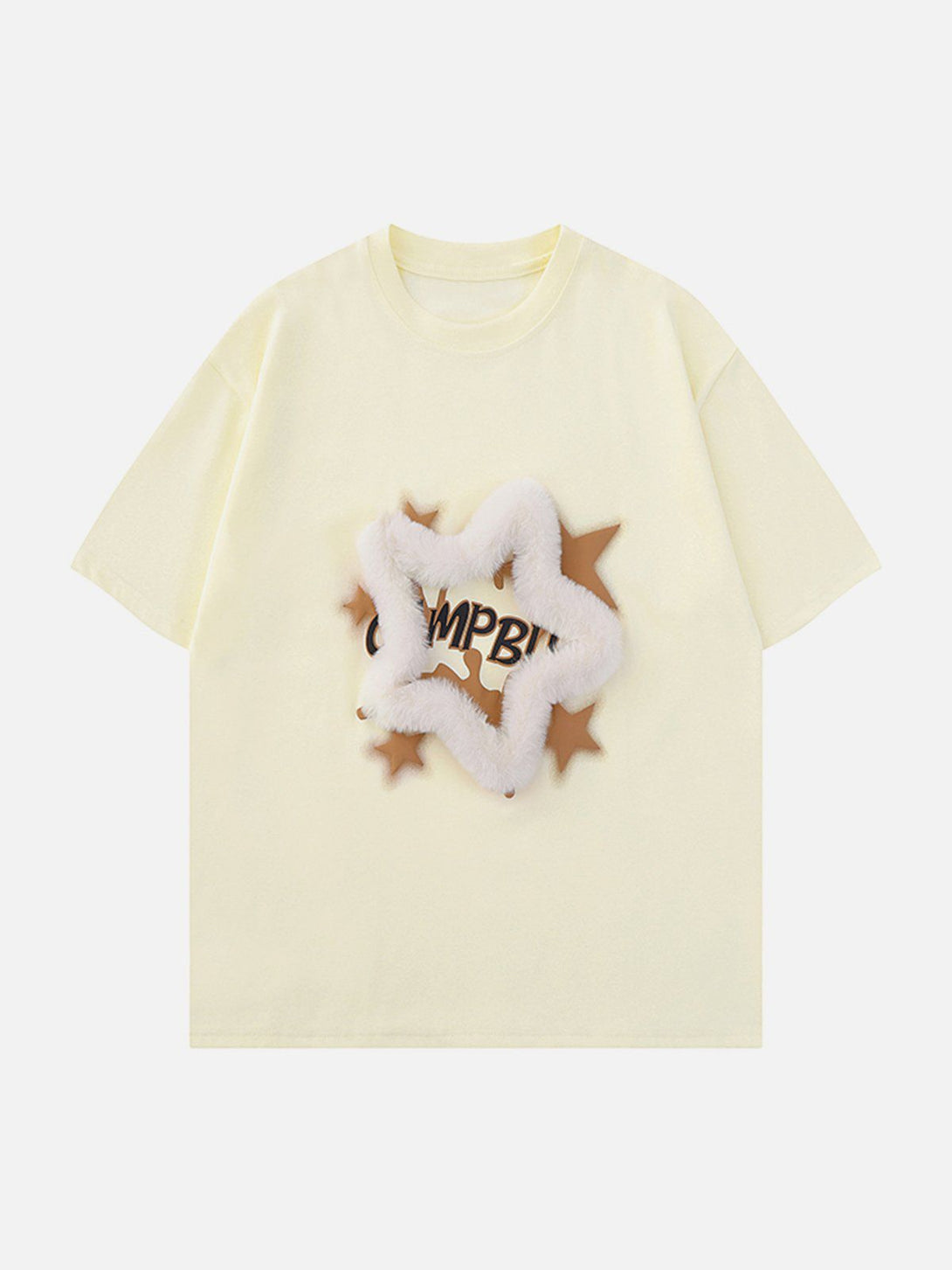 Majesda® - 3D Star Lettered Print Tee- Outfit Ideas - Streetwear Fashion - majesda.com