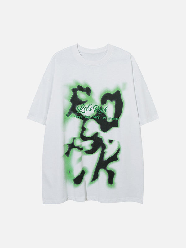 Majesda® - Abstract Graffiti Print Tee- Outfit Ideas - Streetwear Fashion - majesda.com