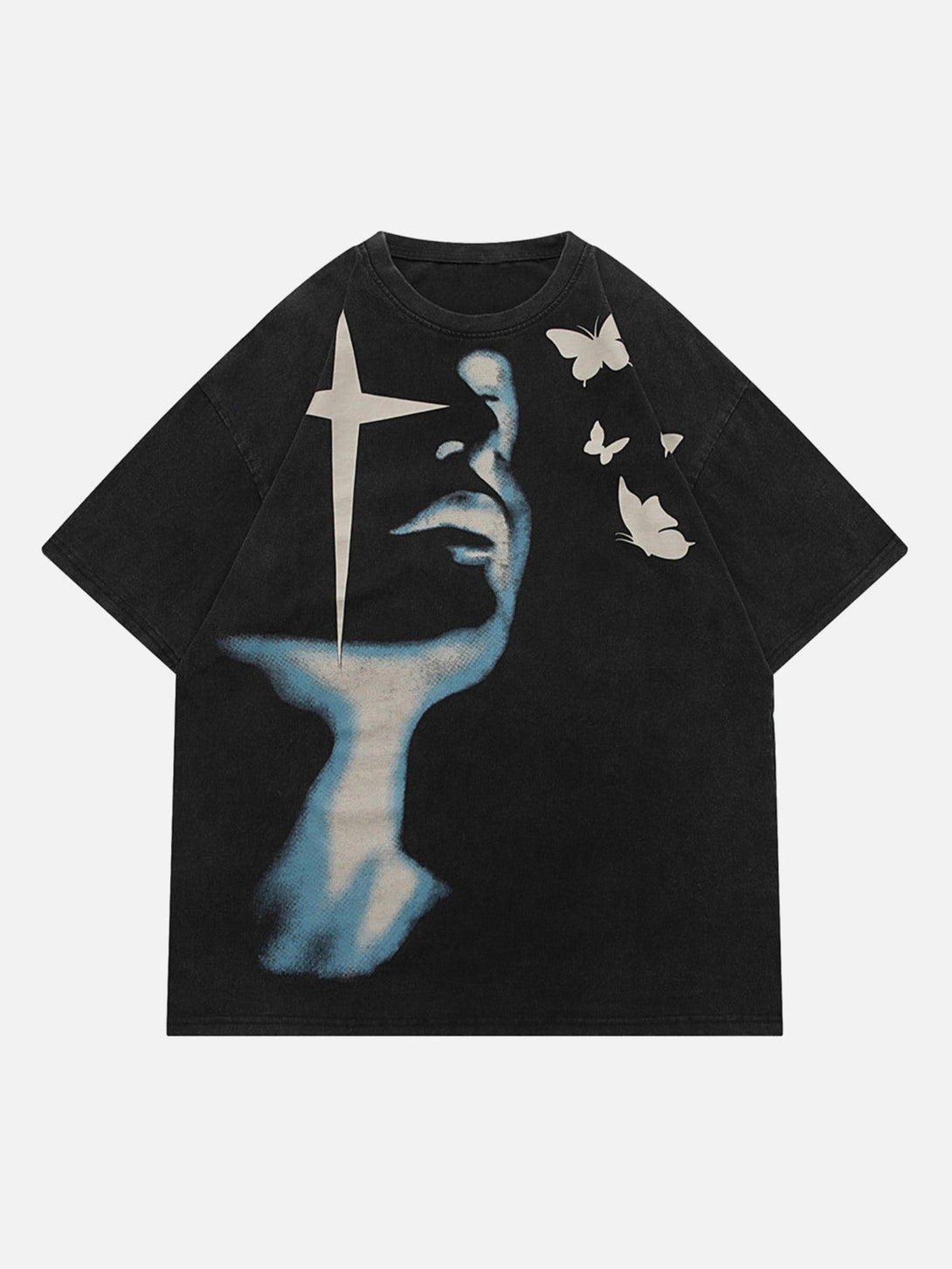 Majesda® - Abstract Portrait Print T-shirt - 1619- Outfit Ideas - Streetwear Fashion - majesda.com