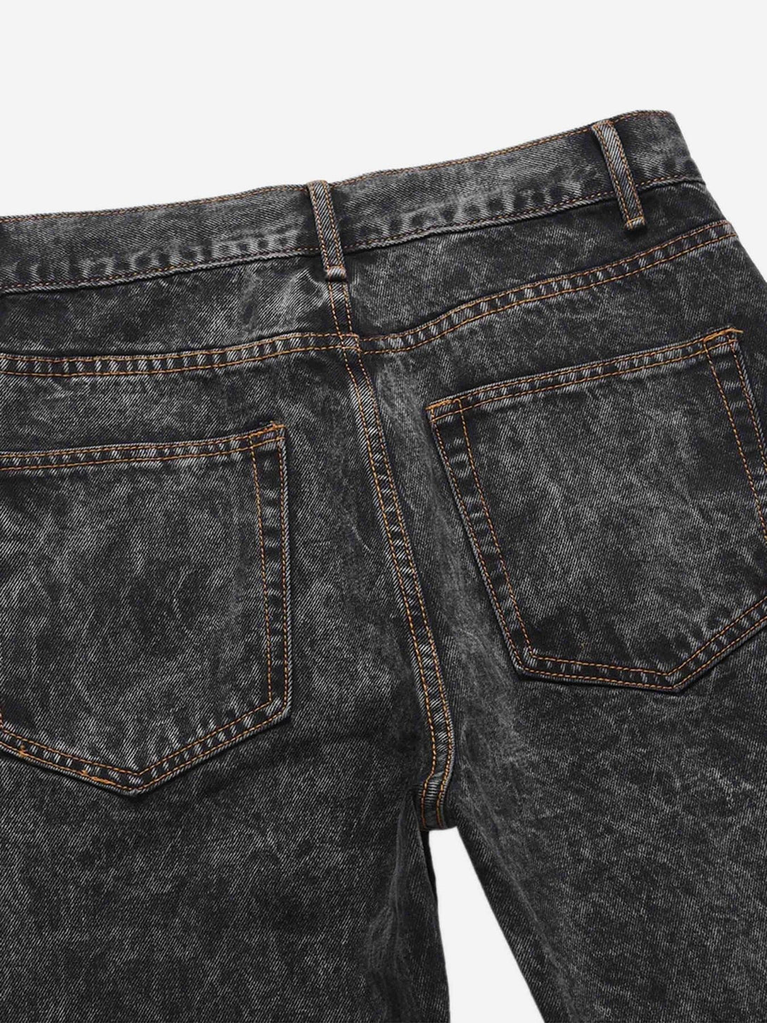 Majesda® - Acid wash Embroidery Stitching Two-tone Jeans - 1744- Outfit Ideas - Streetwear Fashion - majesda.com