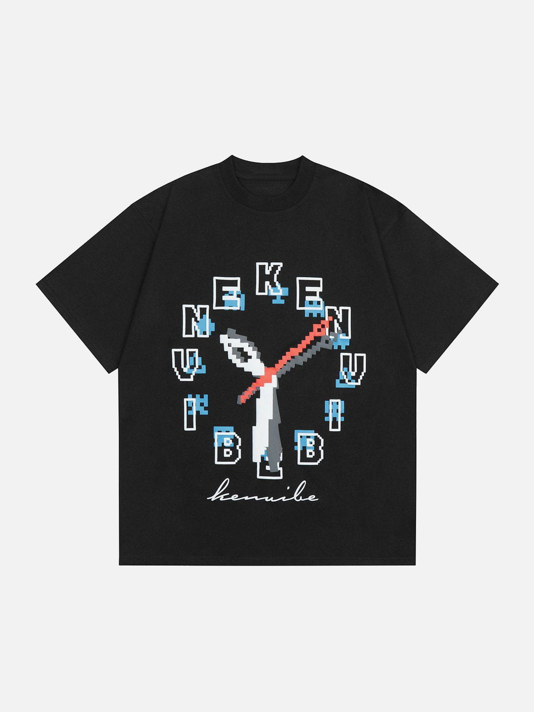 Majesda® - Alphabet Clock Print Tee- Outfit Ideas - Streetwear Fashion - majesda.com