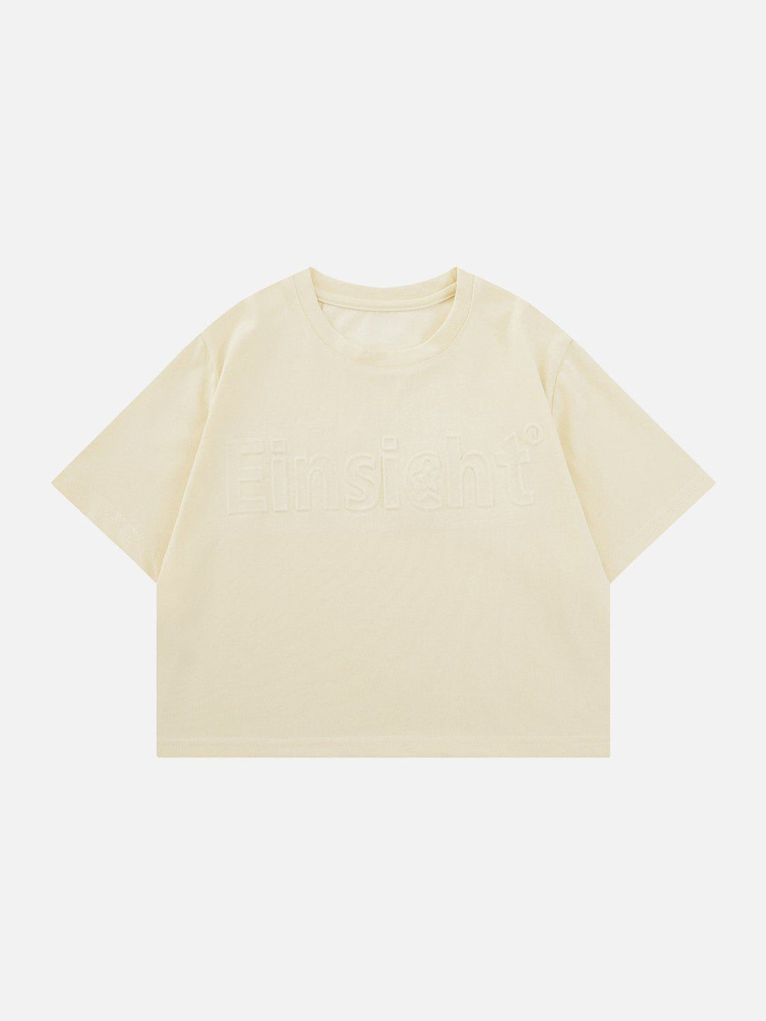 Majesda® - Alphabet Embossed Solid Tee- Outfit Ideas - Streetwear Fashion - majesda.com