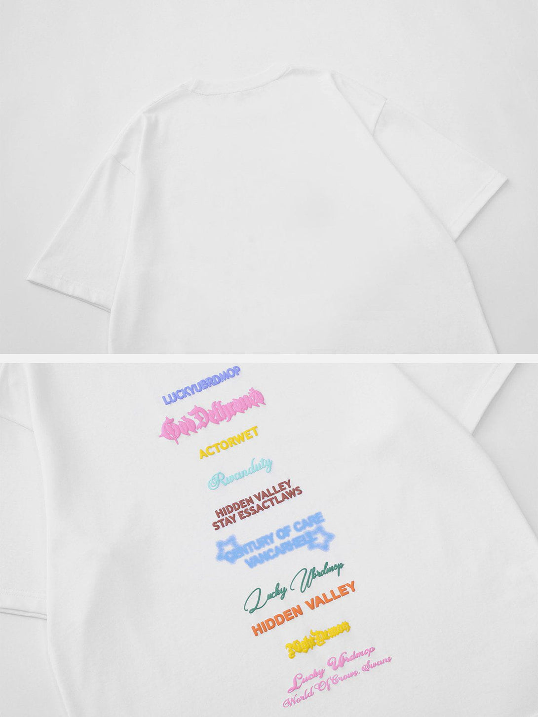 Majesda® - Alphabet Print Tee- Outfit Ideas - Streetwear Fashion - majesda.com