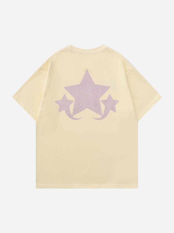 Majesda® - Alphabet Star Print Tee- Outfit Ideas - Streetwear Fashion - majesda.com