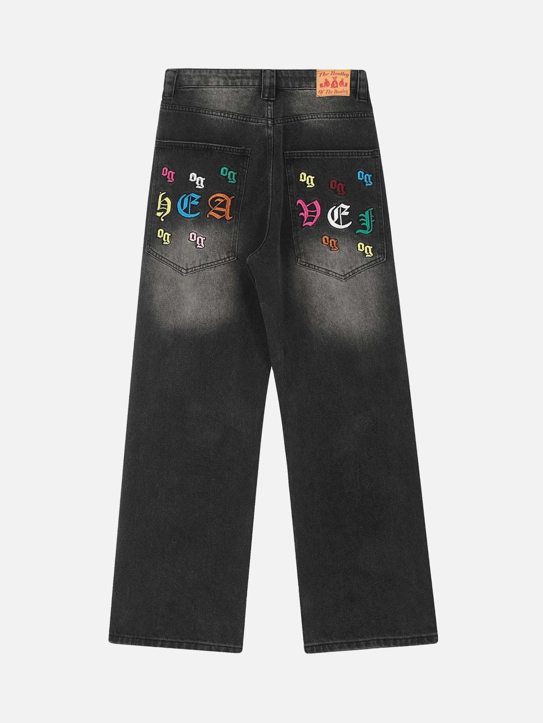 Majesda® - American Gothic Letter Embroidered Jeans - 1936- Outfit Ideas - Streetwear Fashion - majesda.com