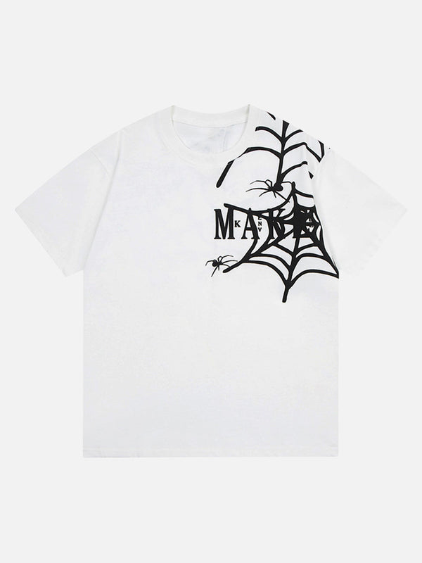 Majesda® - American High Street Spider Print T-shirt- Outfit Ideas - Streetwear Fashion - majesda.com