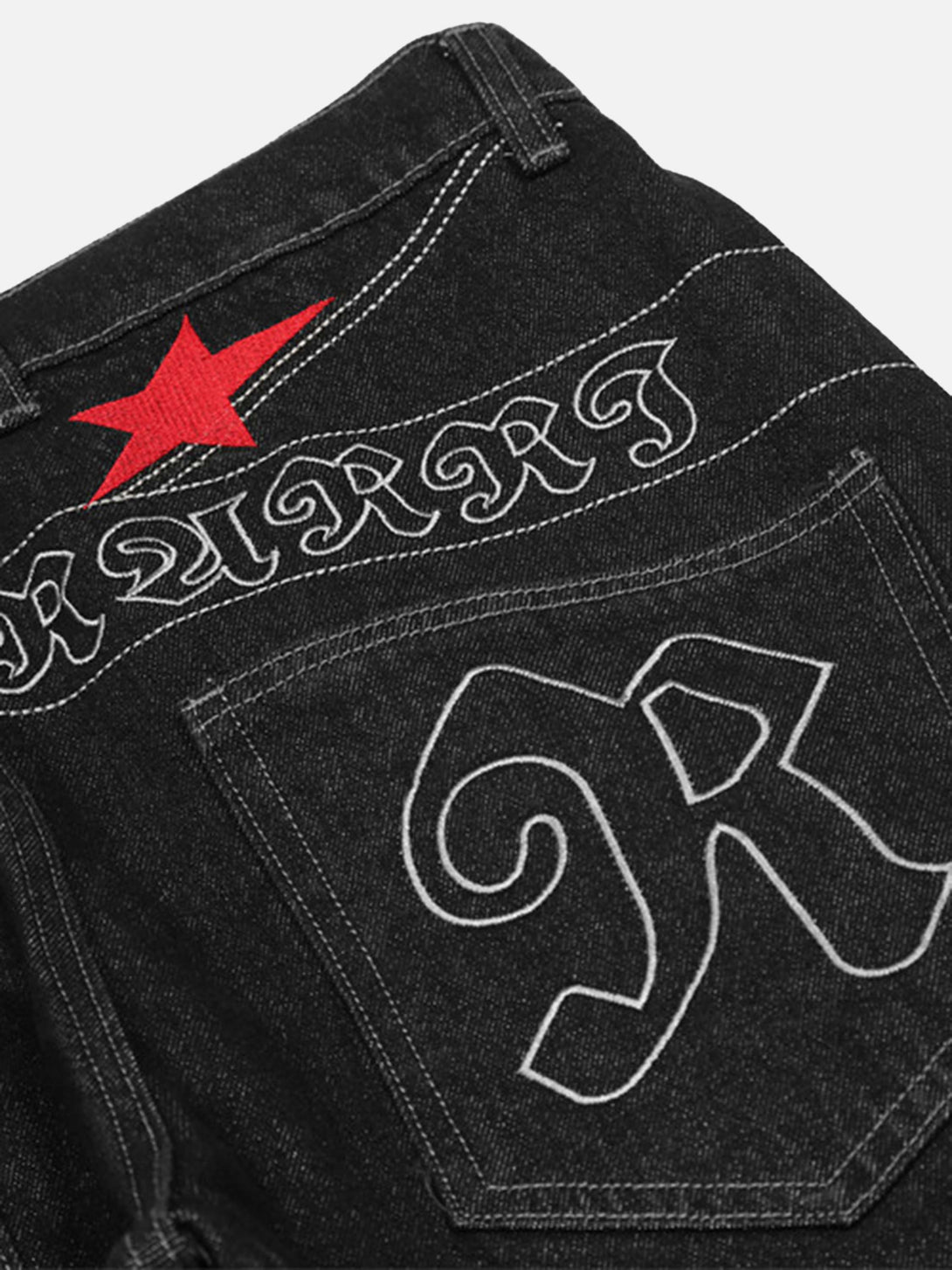 Majesda® - American Letters Embroidered Straight Jeans -1571- Outfit Ideas - Streetwear Fashion - majesda.com