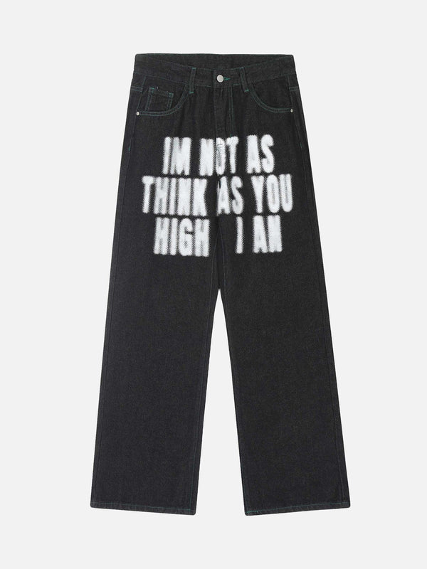 Majesda® - American Phantom Character Alphabet Print Jeans- Outfit Ideas - Streetwear Fashion - majesda.com