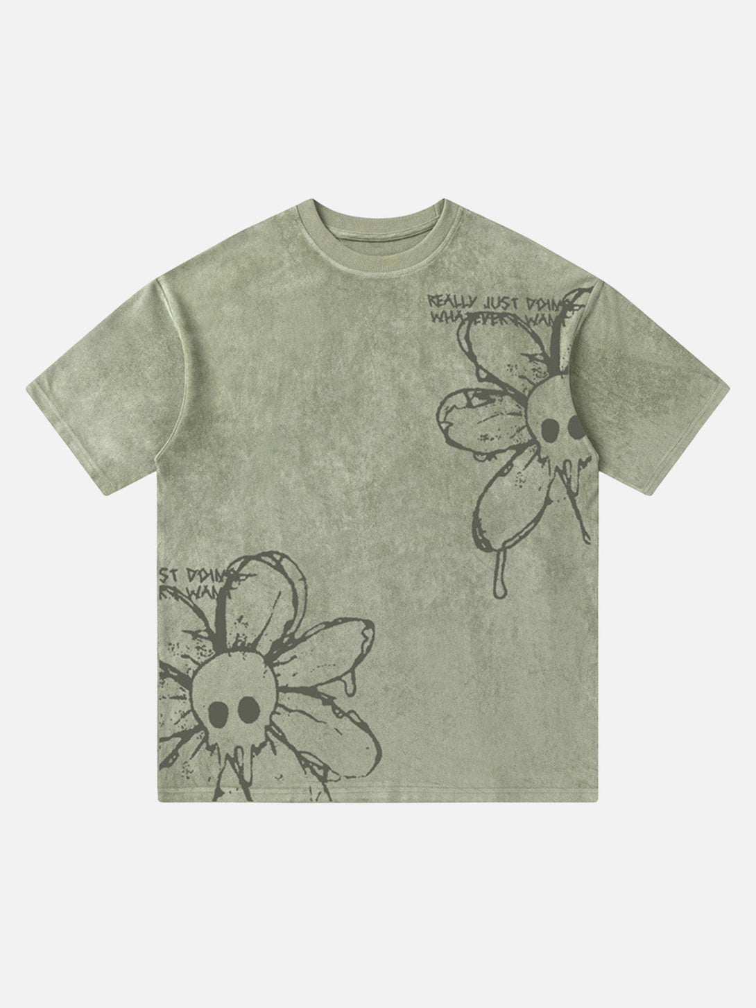 Majesda® - American Retro Creative Skull Flower T-shirt- Outfit Ideas - Streetwear Fashion - majesda.com