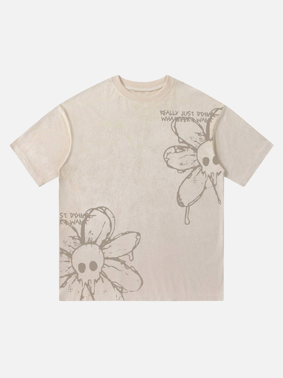 Majesda® - American Retro Creative Skull Flower T-shirt- Outfit Ideas - Streetwear Fashion - majesda.com