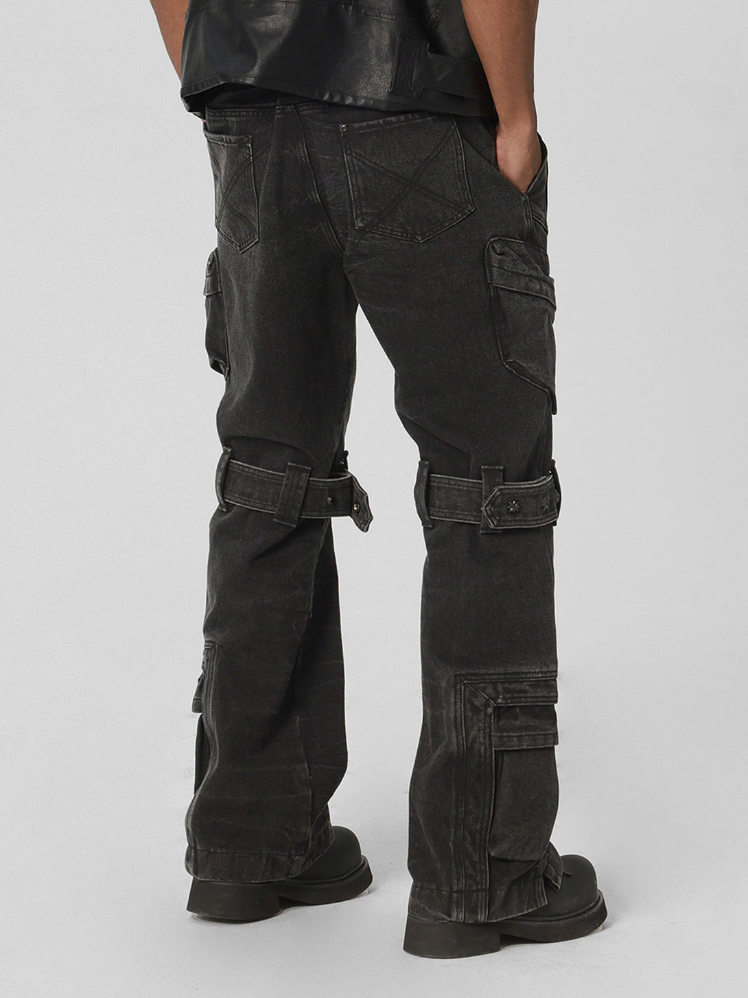 Majesda® - American Retro Loose Strappy Work Jeans - 1872- Outfit Ideas - Streetwear Fashion - majesda.com