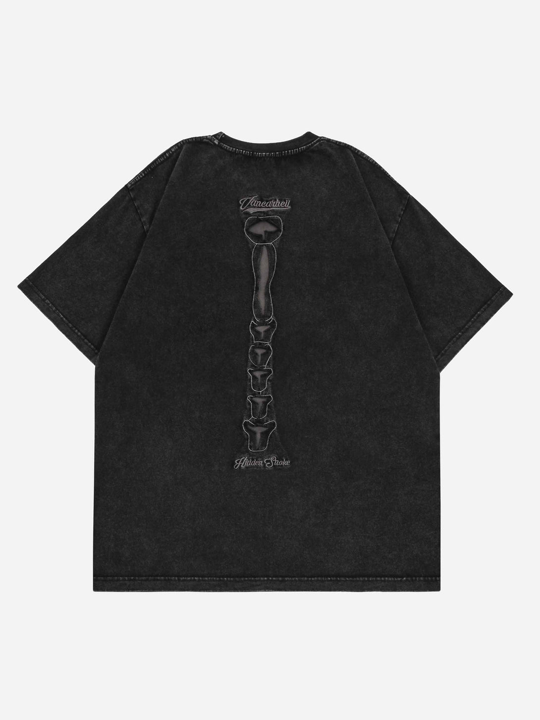 Majesda® - American Street Dark Bones Washed Old Heavyweight Short-sleeved T-shirt - 1627- Outfit Ideas - Streetwear Fashion - majesda.com