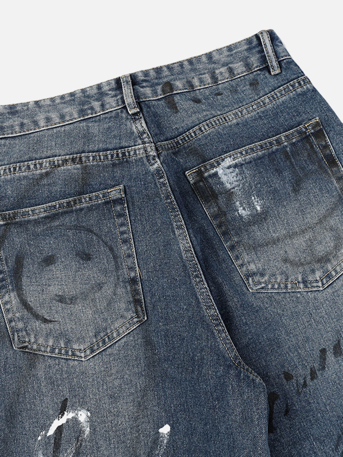 Majesda® - American Street Fashion Fun Graffiti Washed Distressed Jeans- Outfit Ideas - Streetwear Fashion - majesda.com
