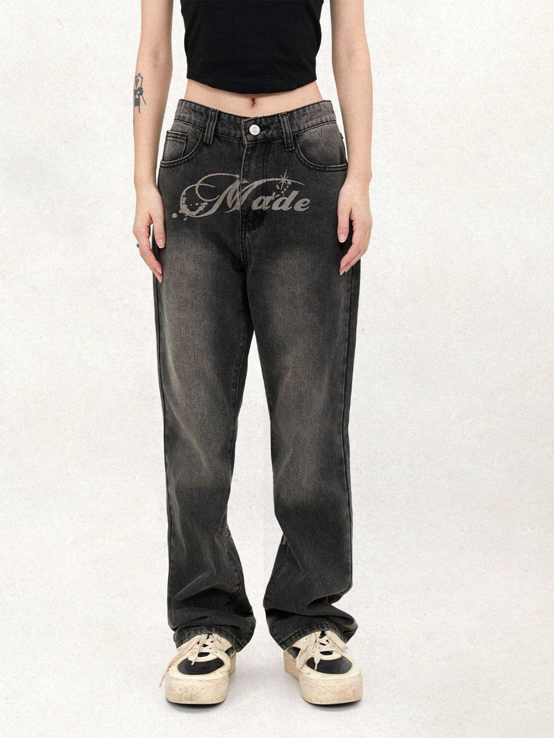 Majesda® - American Street Style Straight Leg Jeans- Outfit Ideas - Streetwear Fashion - majesda.com