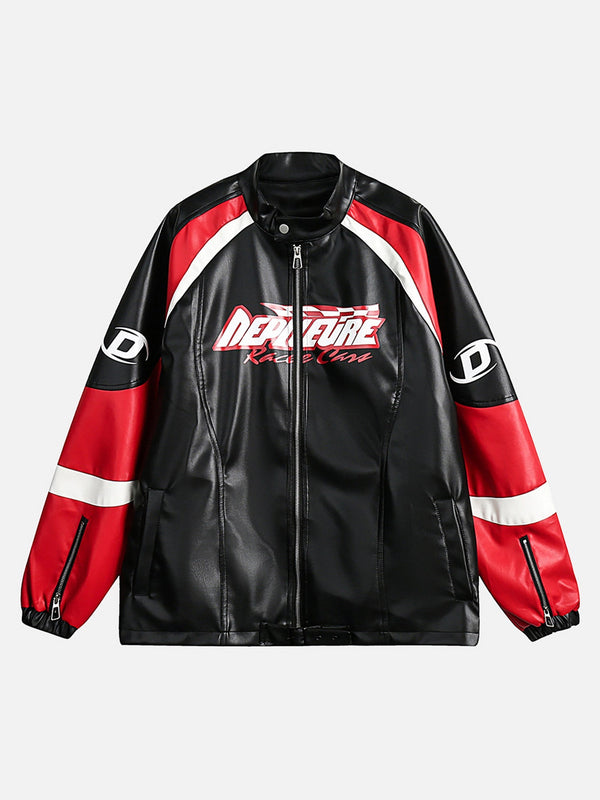 Majesda® - American Trendy Patchwork Motorcycle Style Jacket- Outfit Ideas - Streetwear Fashion - majesda.com