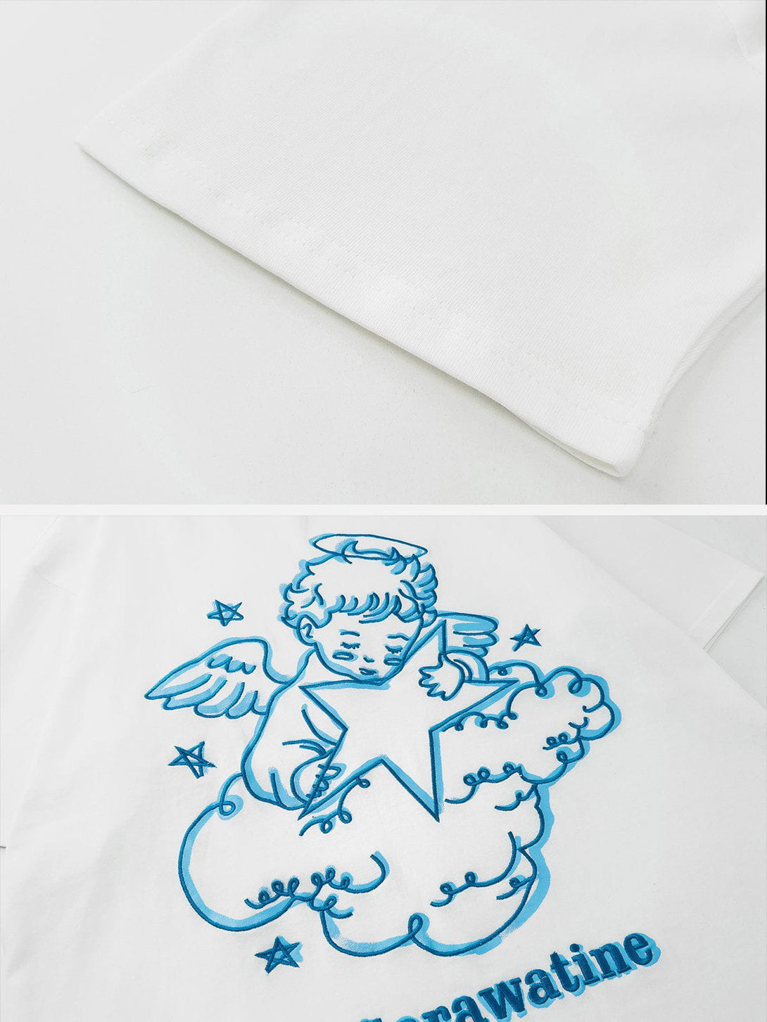 Majesda® - Angel Embroidery Graphic Tee- Outfit Ideas - Streetwear Fashion - majesda.com