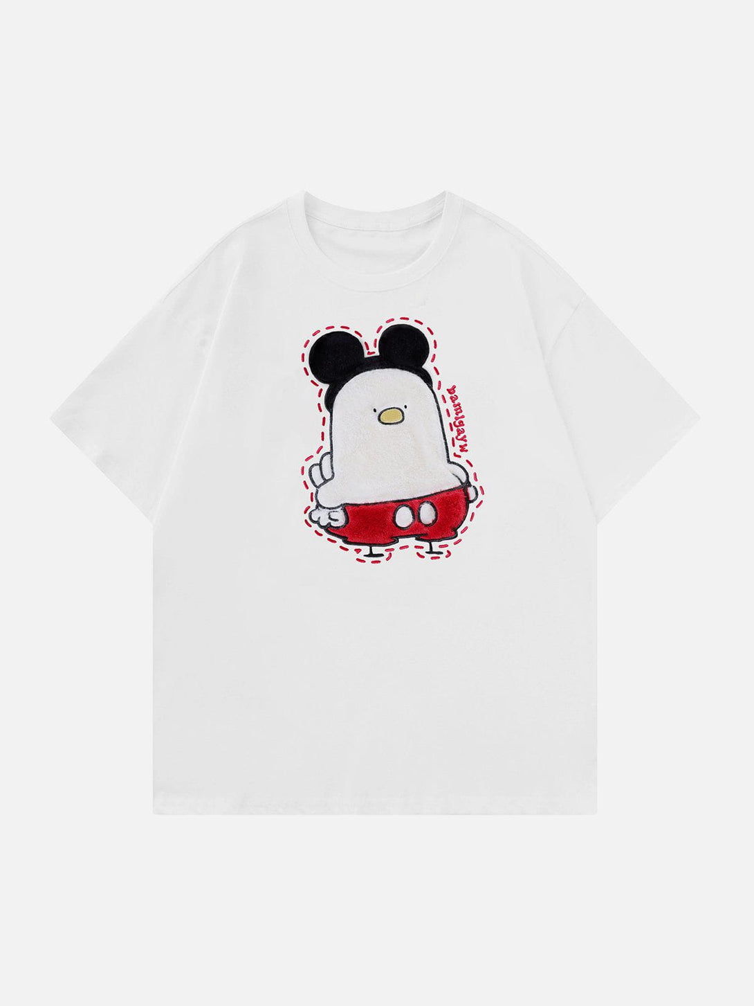 Majesda® - Animated Chick Embroidery Tee- Outfit Ideas - Streetwear Fashion - majesda.com