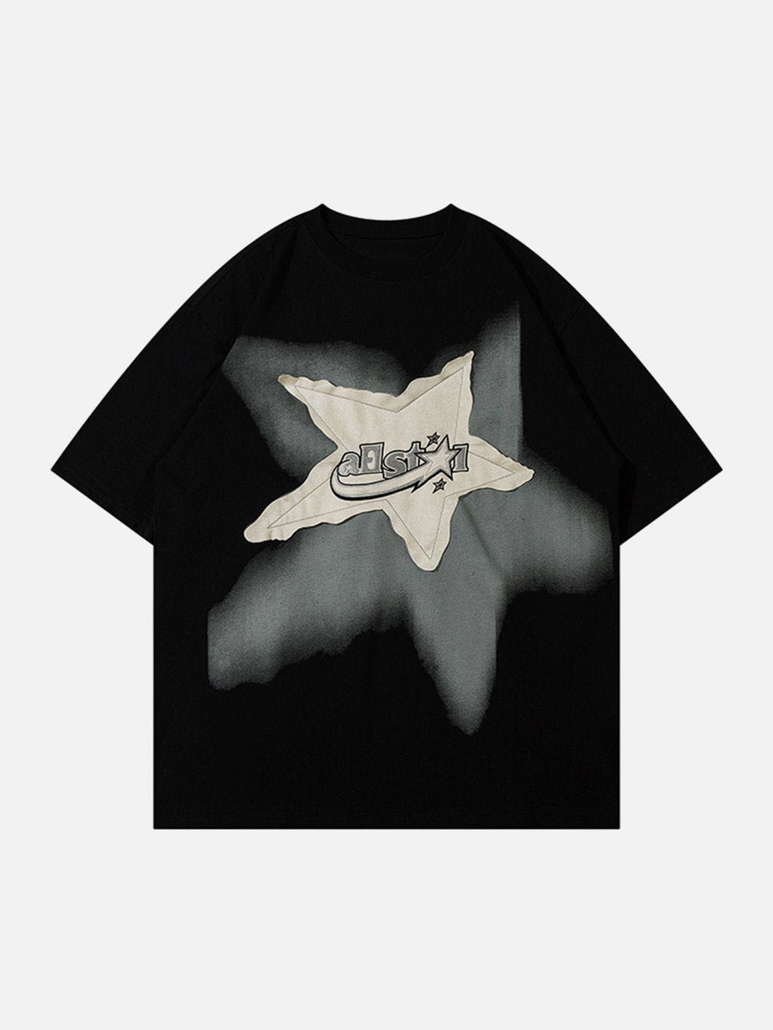 Majesda® - Applique Embroidery Star Tee- Outfit Ideas - Streetwear Fashion - majesda.com