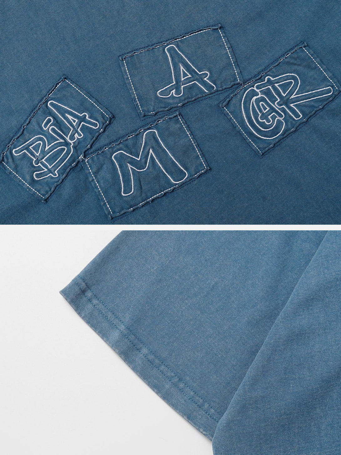 Majesda® - Applique Embroidery Washed Tee- Outfit Ideas - Streetwear Fashion - majesda.com