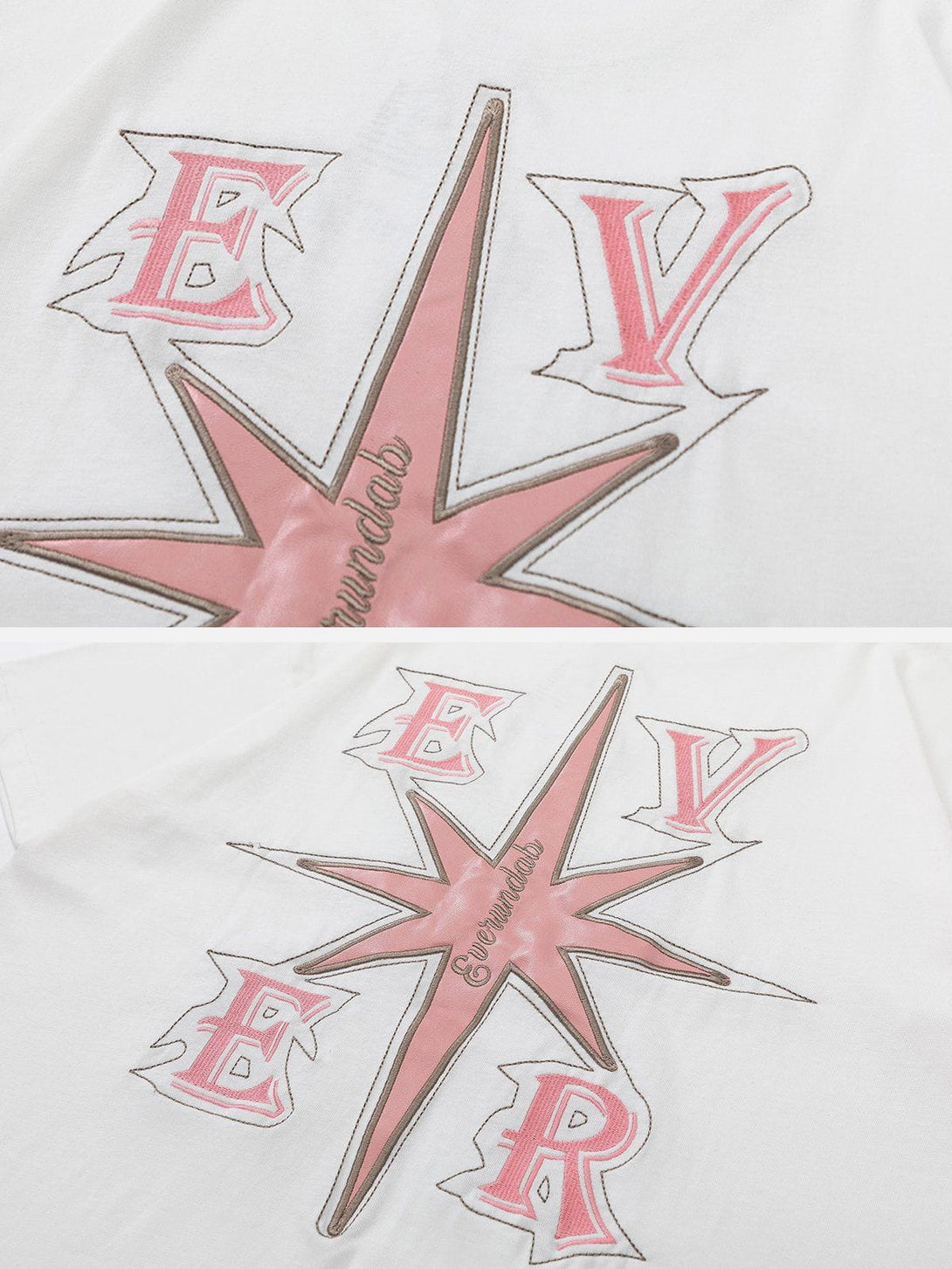 Majesda® - Applique embroidery Star Tee- Outfit Ideas - Streetwear Fashion - majesda.com