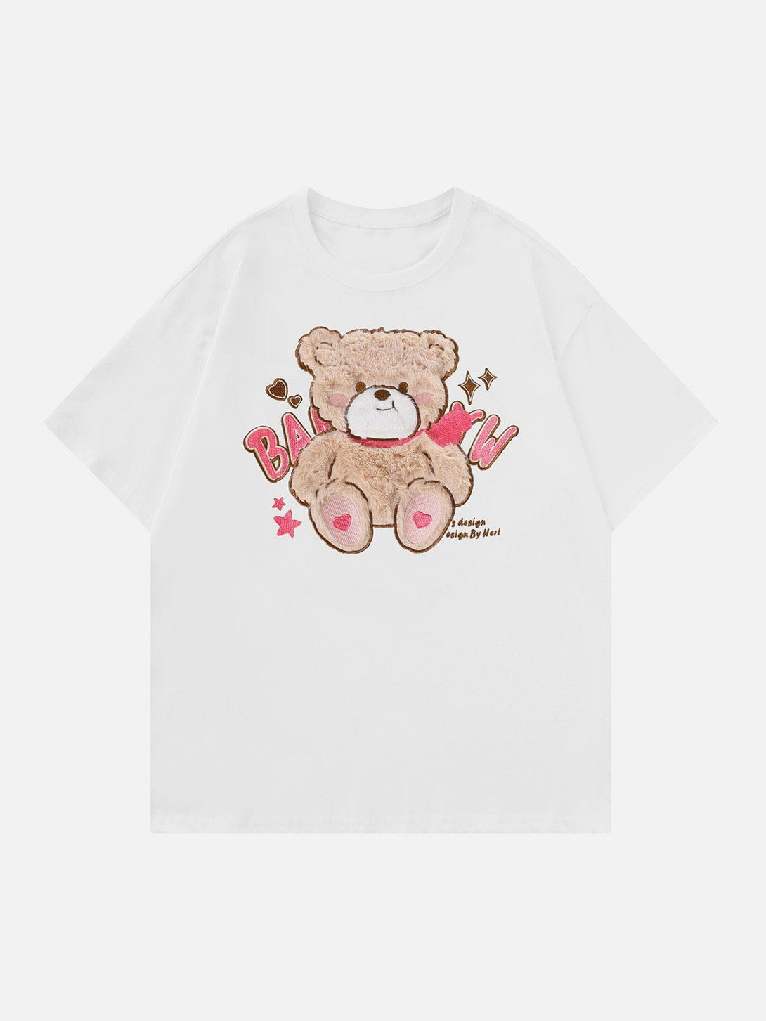 Majesda® - Bear Embroidery Tee- Outfit Ideas - Streetwear Fashion - majesda.com