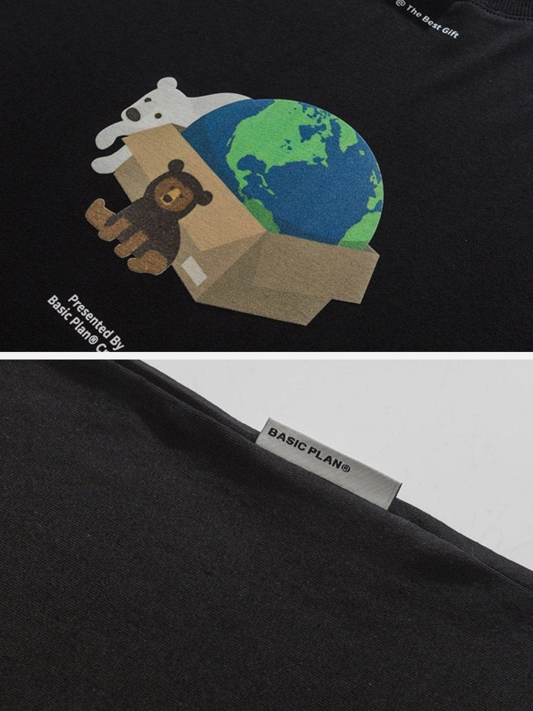 Majesda® - Bear Gift Earth Print Tee- Outfit Ideas - Streetwear Fashion - majesda.com