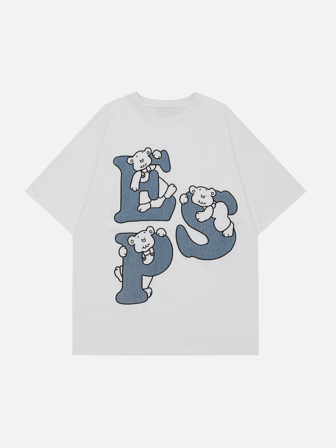 Majesda® - Bear Letter Print Tee- Outfit Ideas - Streetwear Fashion - majesda.com