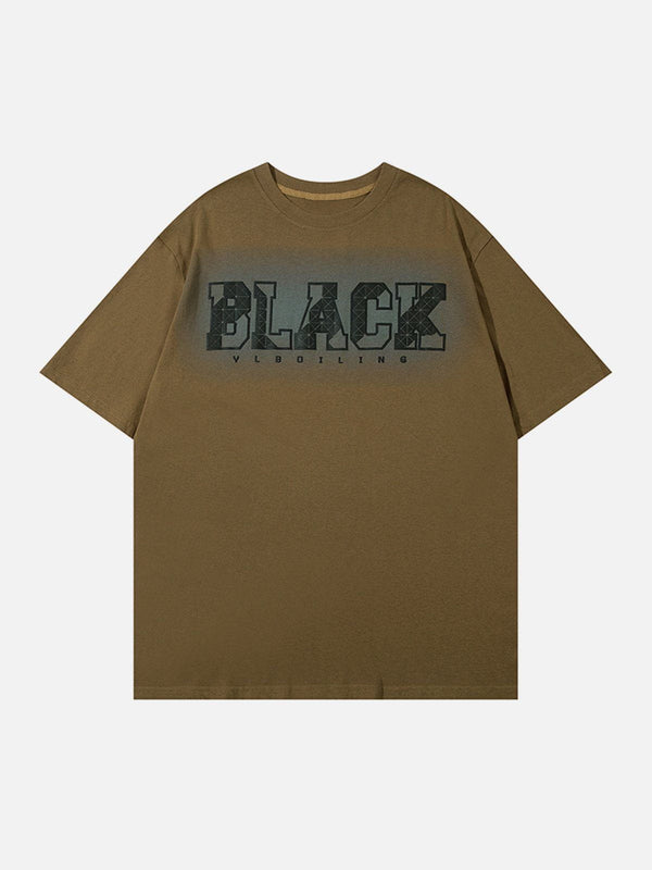 Majesda® - Block Metal Letter Print Tee- Outfit Ideas - Streetwear Fashion - majesda.com