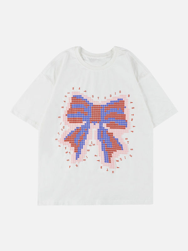 Majesda® - Bow Tie Foam Print Tee- Outfit Ideas - Streetwear Fashion - majesda.com