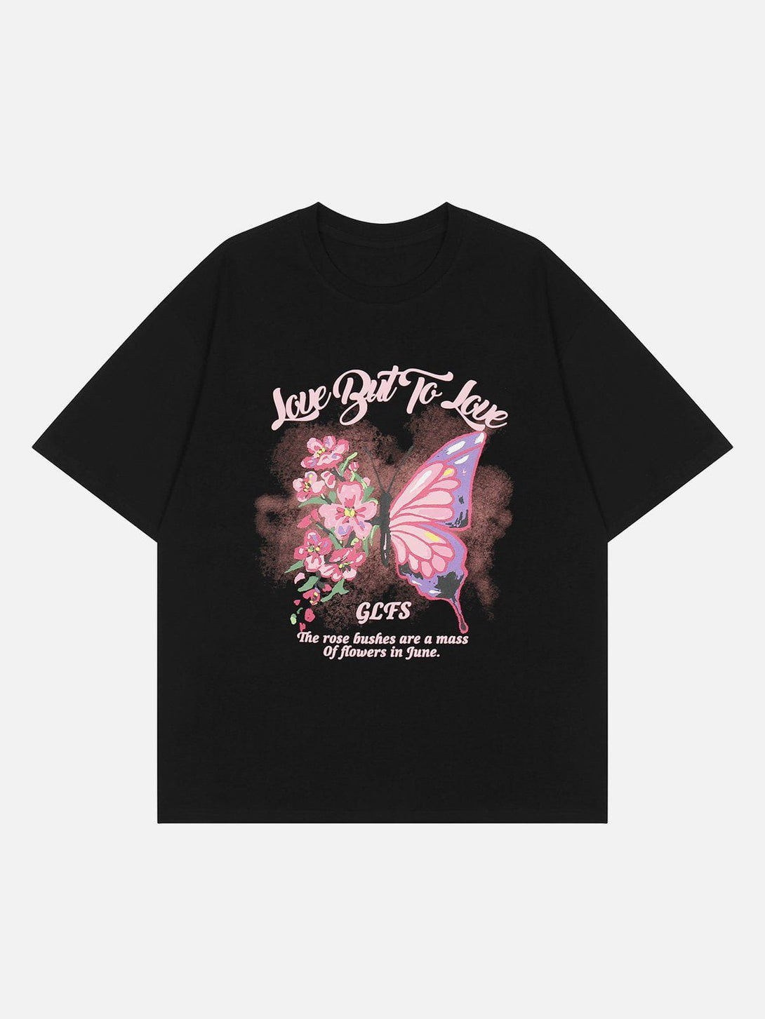 Majesda® - Butterflies Flowers Print Tee- Outfit Ideas - Streetwear Fashion - majesda.com