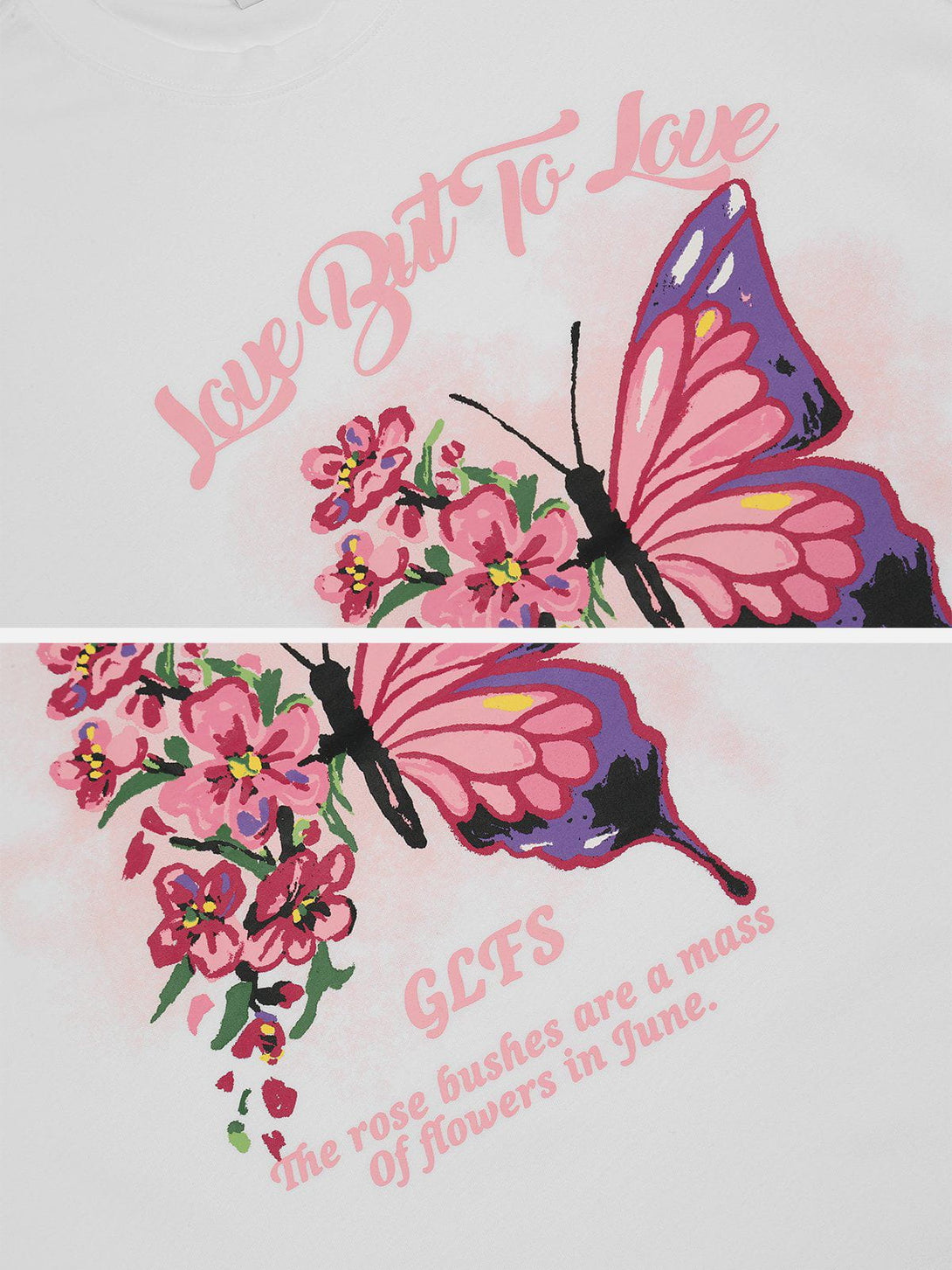 Majesda® - Butterflies Flowers Print Tee- Outfit Ideas - Streetwear Fashion - majesda.com