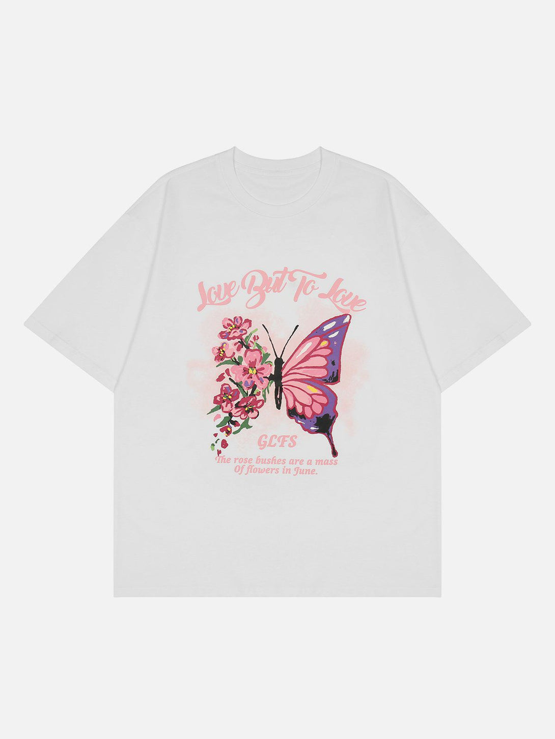 Majesda® - Butterflies Flowers Print Tee- Outfit Ideas - Streetwear Fashion - majesda.com