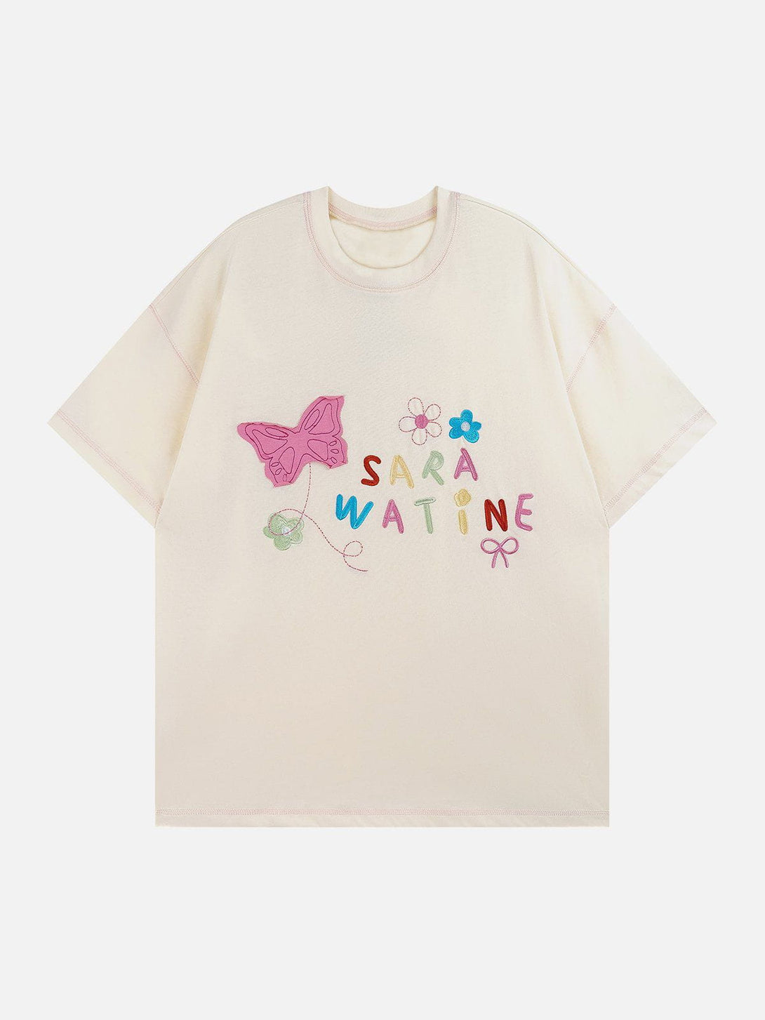 Majesda® - Butterfly Embroidery Tee- Outfit Ideas - Streetwear Fashion - majesda.com