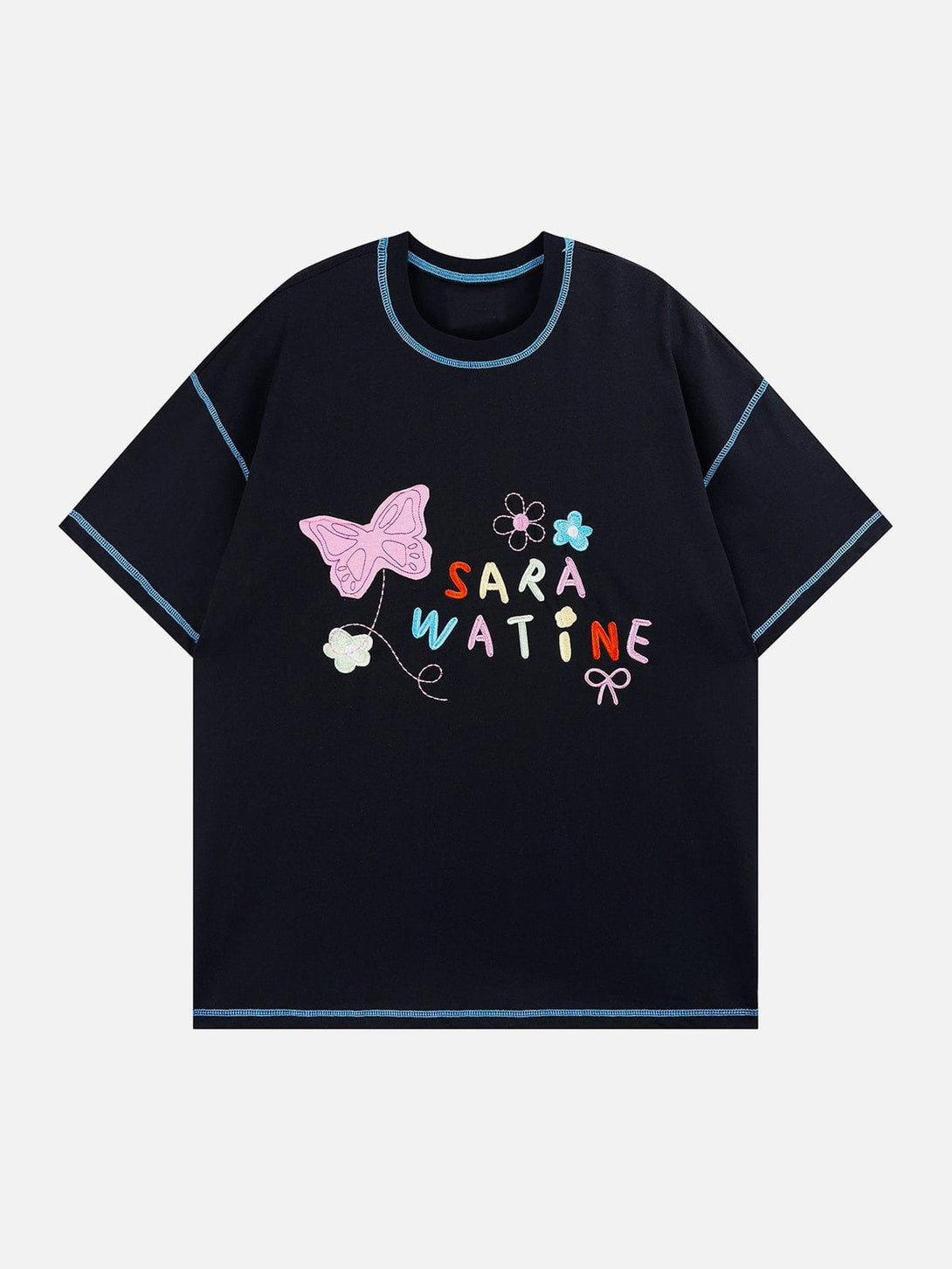 Majesda® - Butterfly Embroidery Tee- Outfit Ideas - Streetwear Fashion - majesda.com