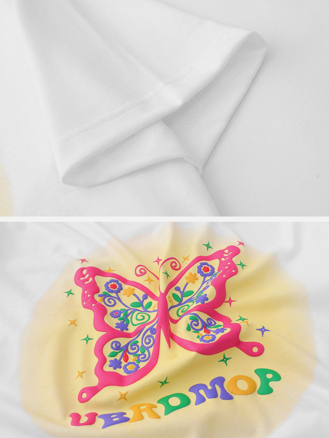 Majesda® - Butterfly Foaming Print Tee- Outfit Ideas - Streetwear Fashion - majesda.com