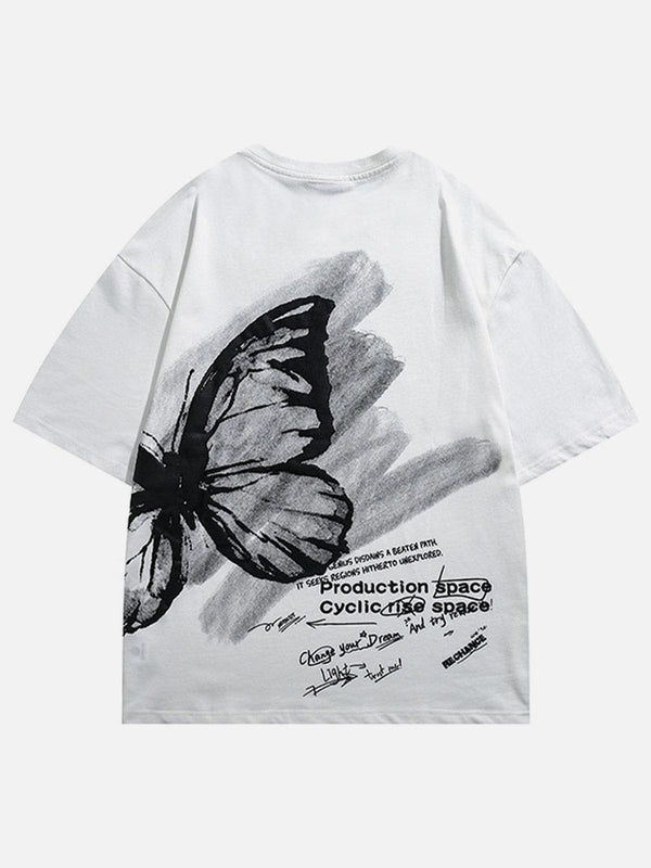 Majesda® - Butterfly Graphic Tee- Outfit Ideas - Streetwear Fashion - majesda.com