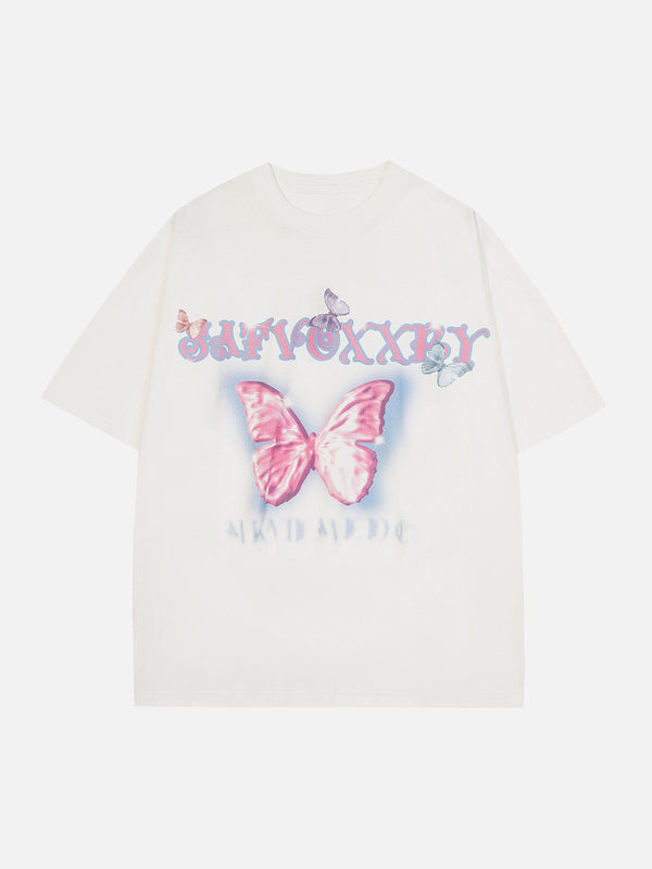 Majesda® - Butterfly Graphic Tee- Outfit Ideas - Streetwear Fashion - majesda.com