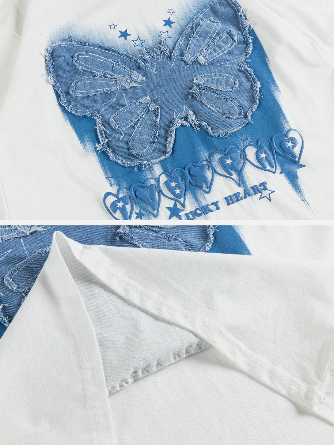 Majesda® - Butterfly Patch Print Tee- Outfit Ideas - Streetwear Fashion - majesda.com