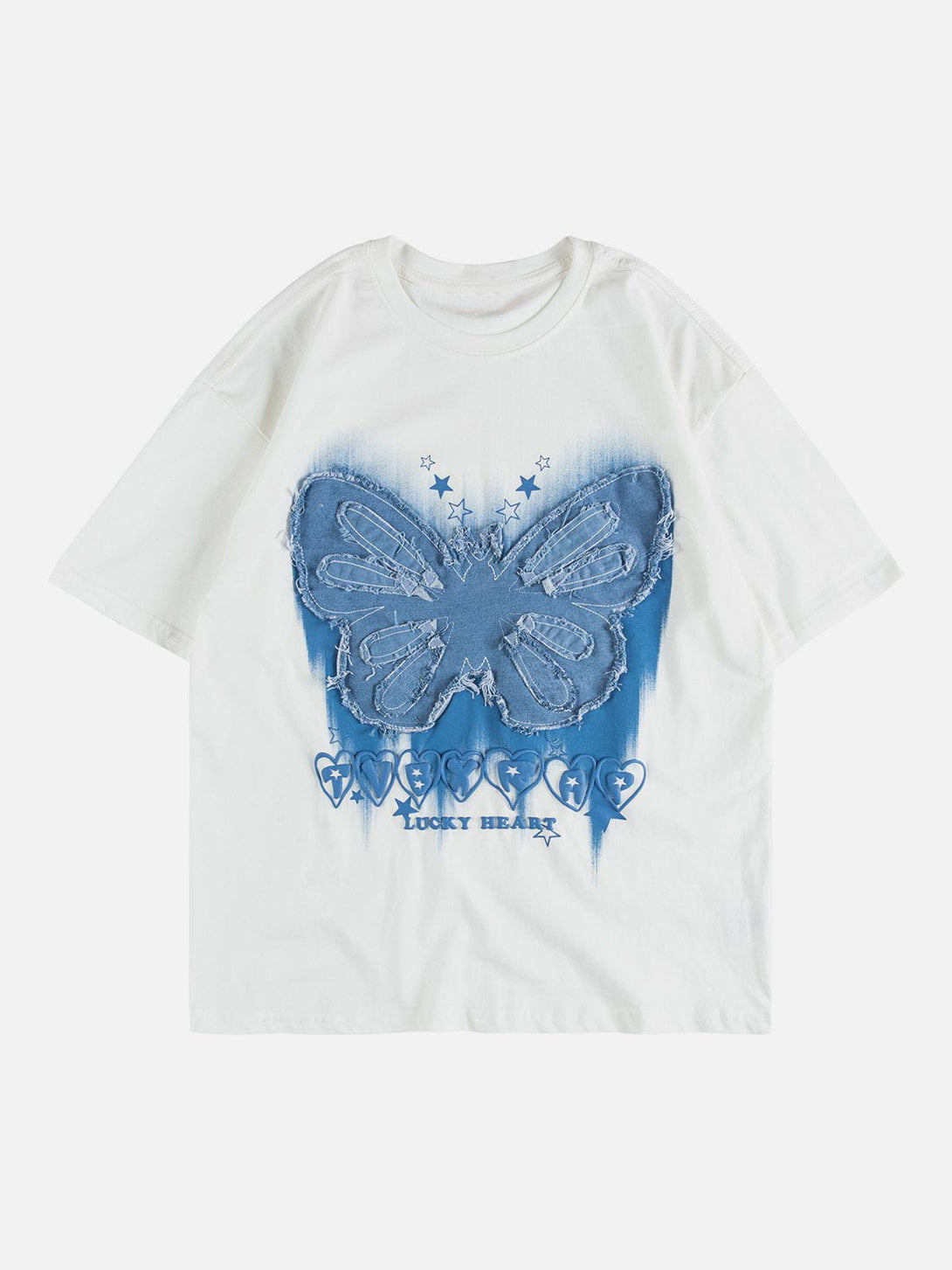 Majesda® - Butterfly Patch Print Tee- Outfit Ideas - Streetwear Fashion - majesda.com