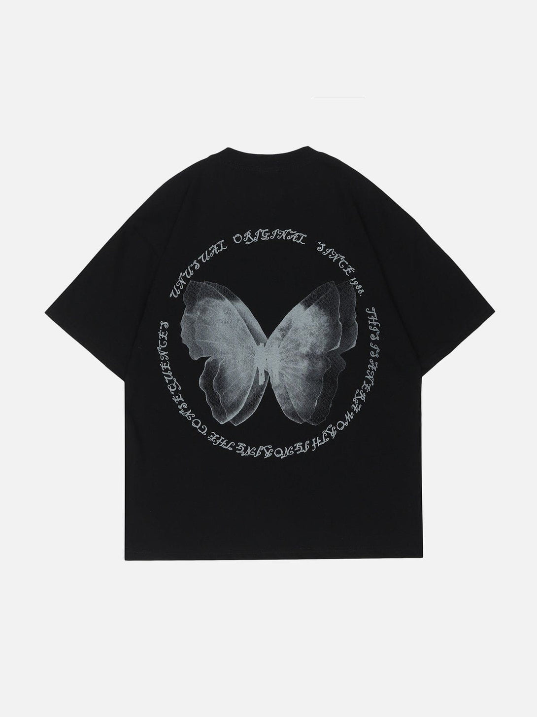 Majesda® - Butterfly Print Lettter Tee- Outfit Ideas - Streetwear Fashion - majesda.com