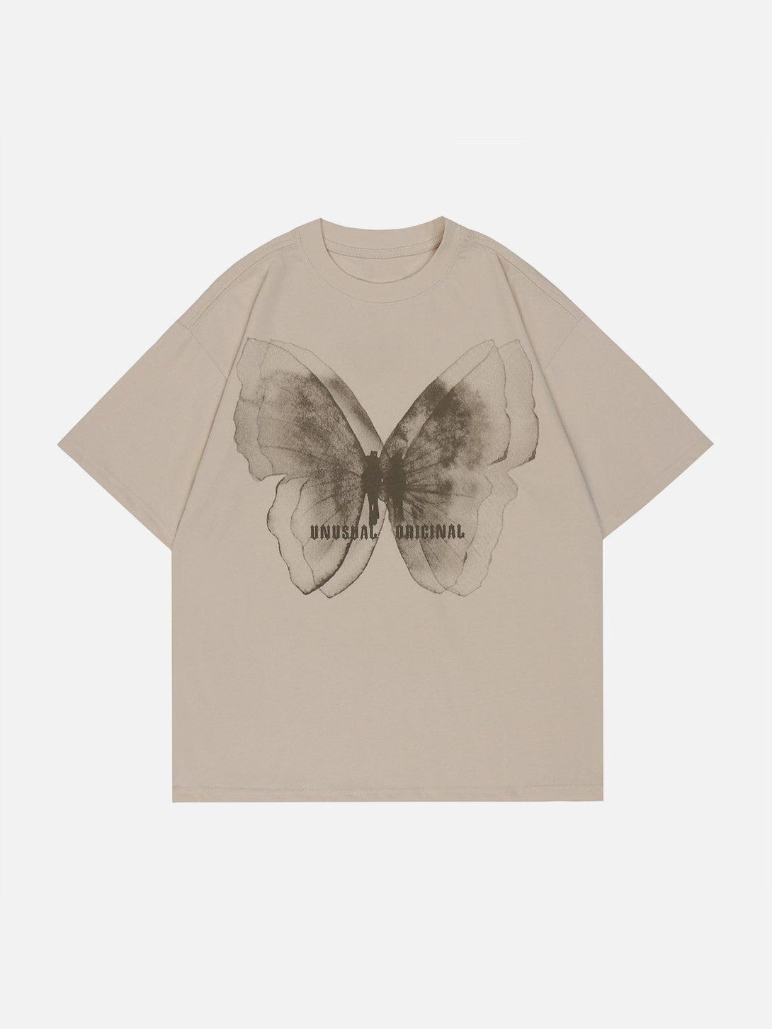 Majesda® - Butterfly Print Lettter Tee- Outfit Ideas - Streetwear Fashion - majesda.com