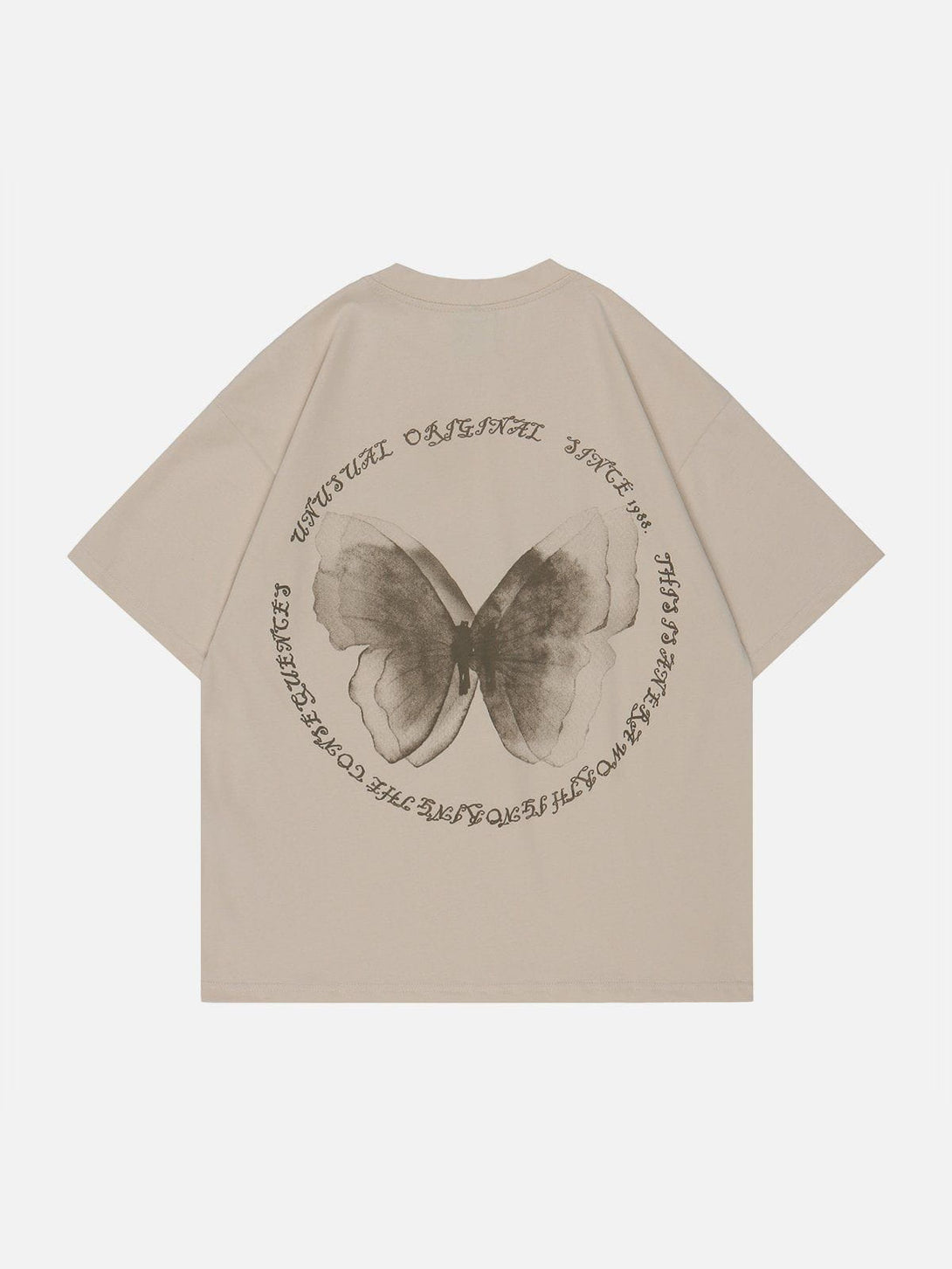 Majesda® - Butterfly Print Lettter Tee- Outfit Ideas - Streetwear Fashion - majesda.com