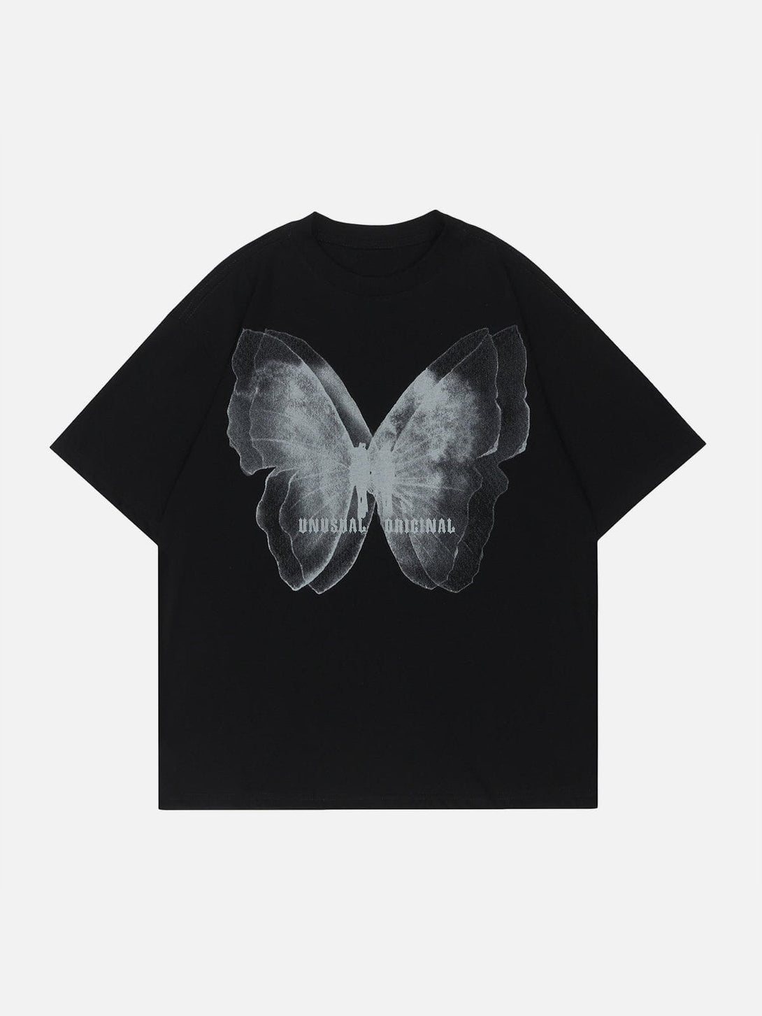 Majesda® - Butterfly Print Lettter Tee- Outfit Ideas - Streetwear Fashion - majesda.com