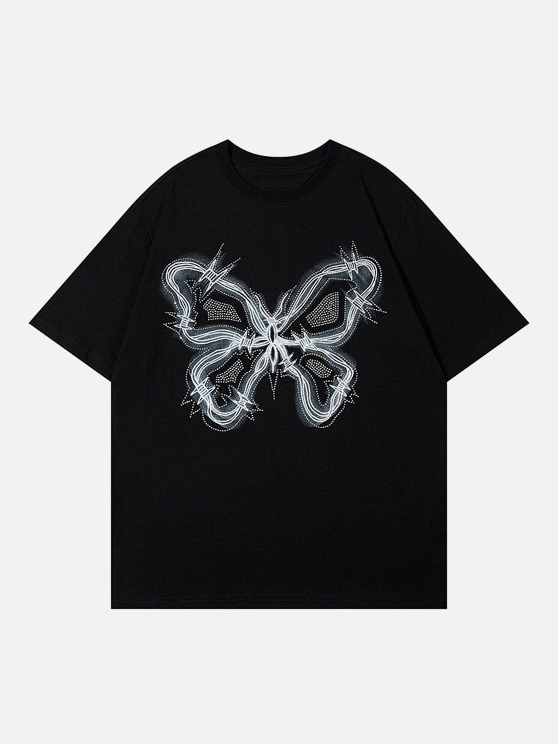 Majesda® - Butterfly Print Tee- Outfit Ideas - Streetwear Fashion - majesda.com