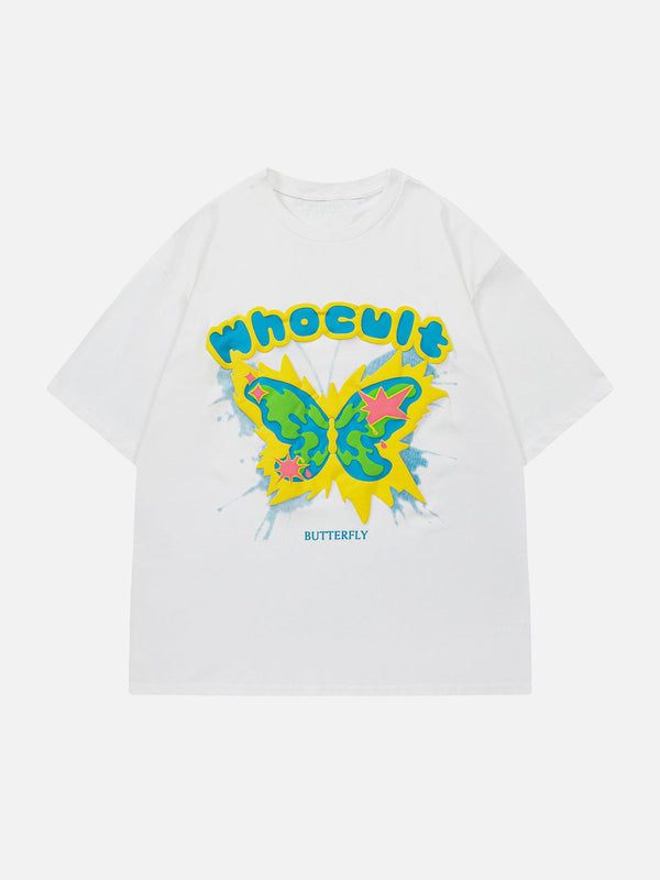 Majesda® - Butterfly Print Tee- Outfit Ideas - Streetwear Fashion - majesda.com